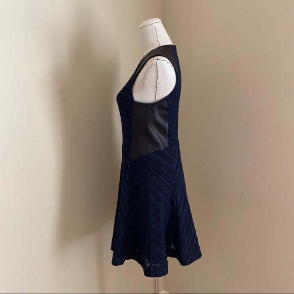 Rag & Bone Basha Leather Trim Dress Indigo - Picture 9 of 13